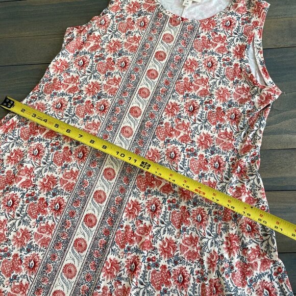 Style & Co Printed Sleeveless Floral Summer Flip Flop Dress Coral - Size M (VV) - Picture 8 of 10